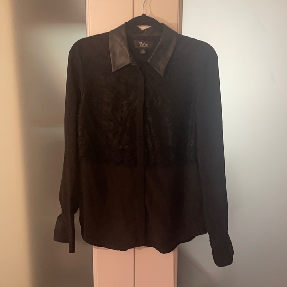 Prabal Gurung for Target Faux Leather and Lace Top